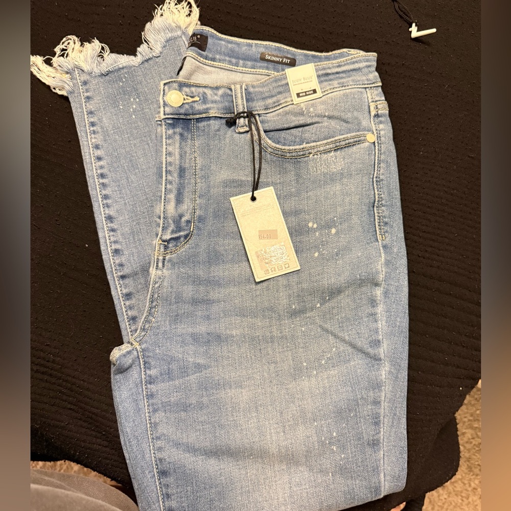 Judy Blue Distressed Light Blue Skinny Jeans